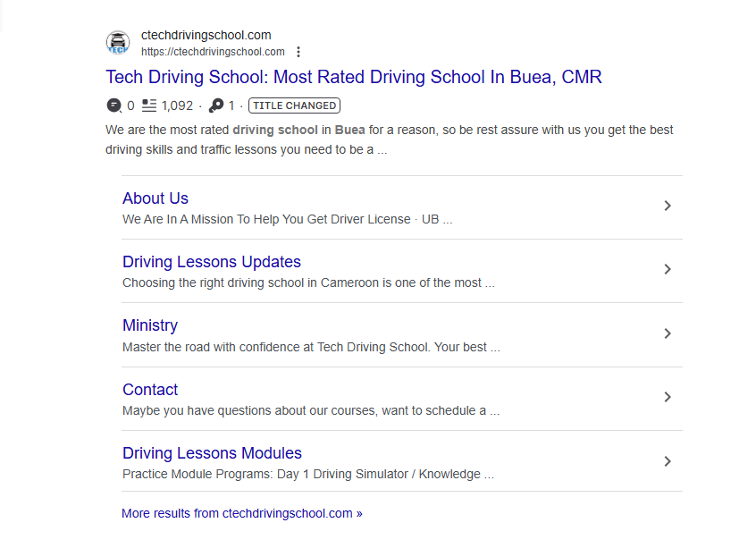 Tech Driving School Buea Case Study - TheJohnKratos